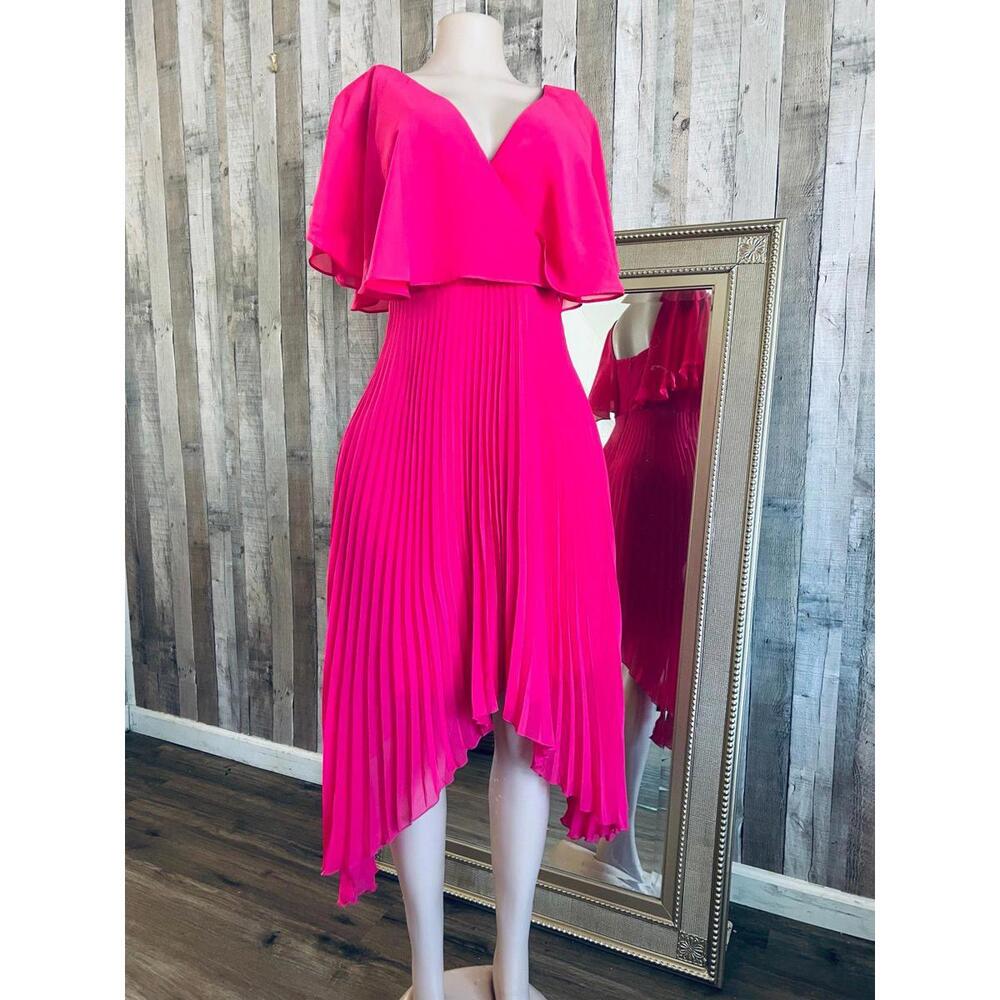 Kensie Womens Pink Drapey Handkerchief Hem Cocktail and Party